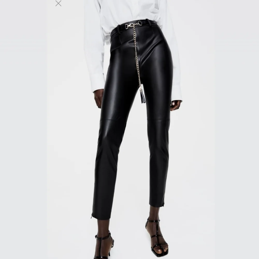 Zara faux leather belted leggings - Picture 2 of 5